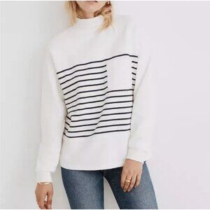 Madewell Striped Mockneck Sweatshirt size small
